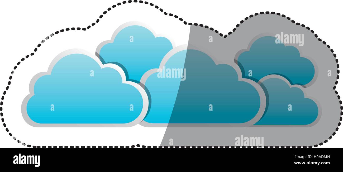 sticker set collection clouds tridimensional in cumulus shape Stock ...
