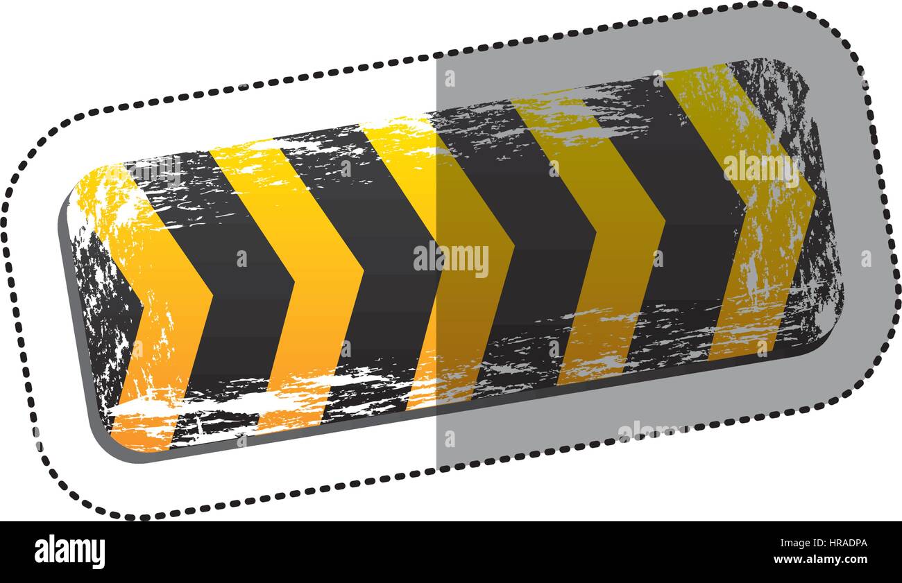 sticker emblem striped hazard tape line construction design Stock