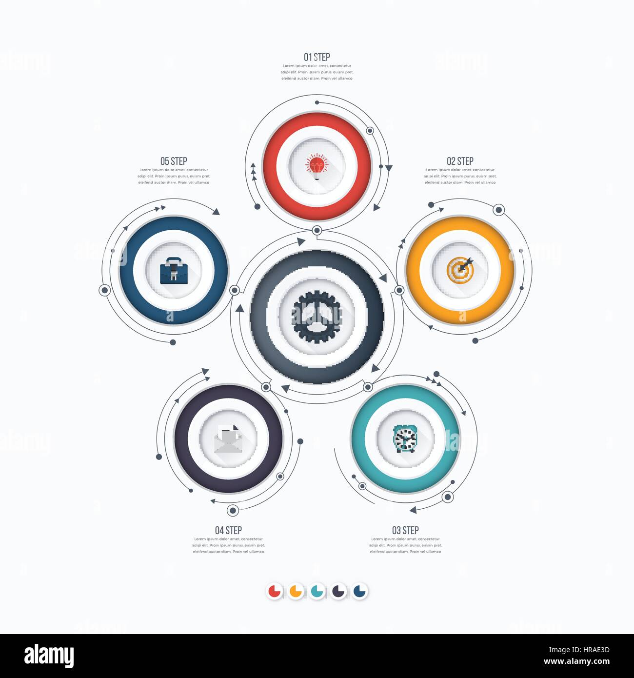 Infographics template 5 options with circle Stock Vector Image & Art ...