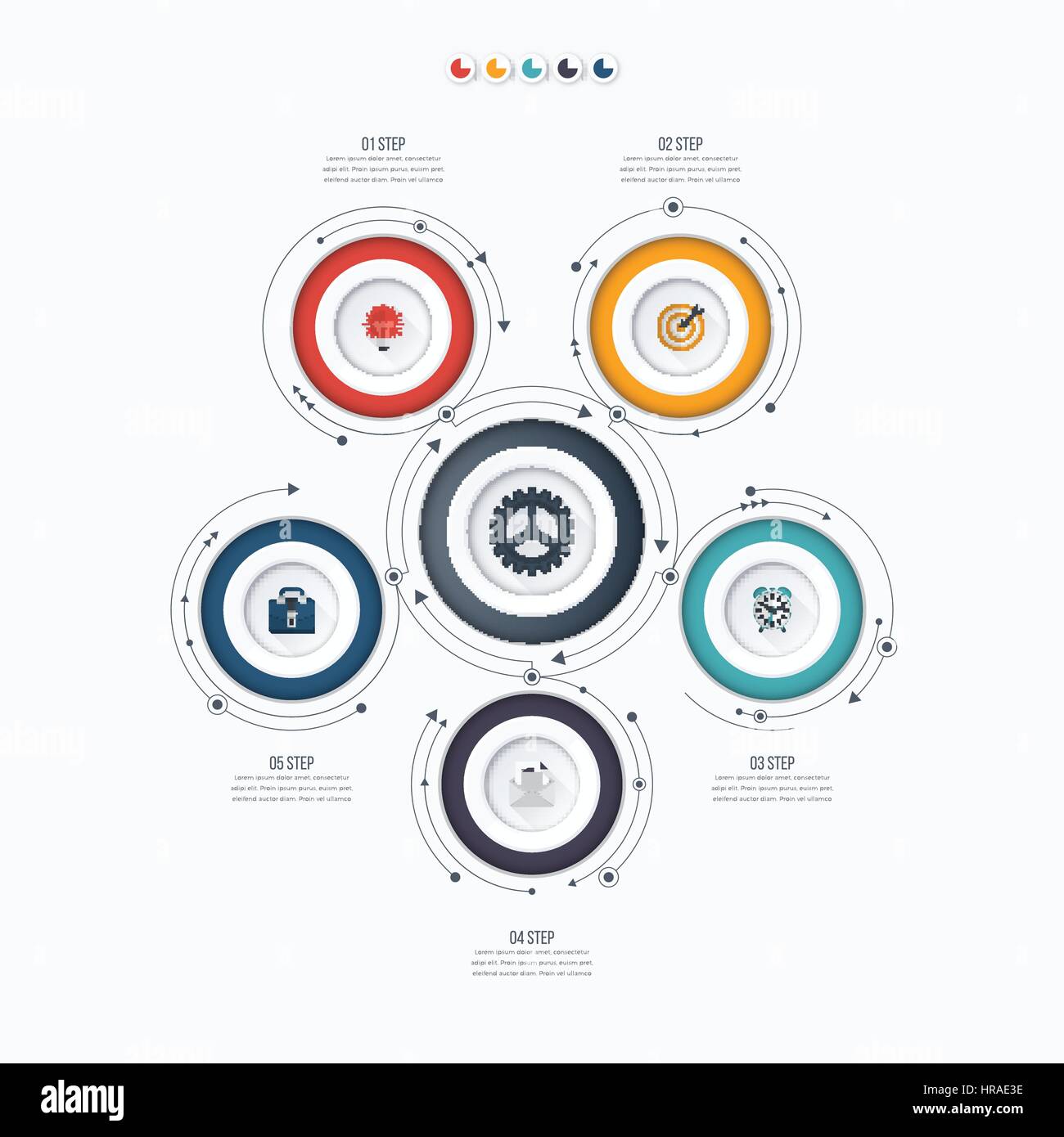 Infographics template 5 options with circle Stock Vector Image & Art ...