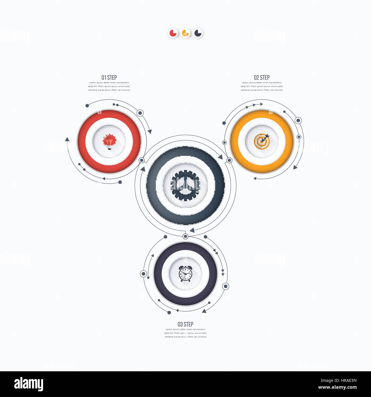 Infographics template 3 options with circle Stock Vector Image & Art ...