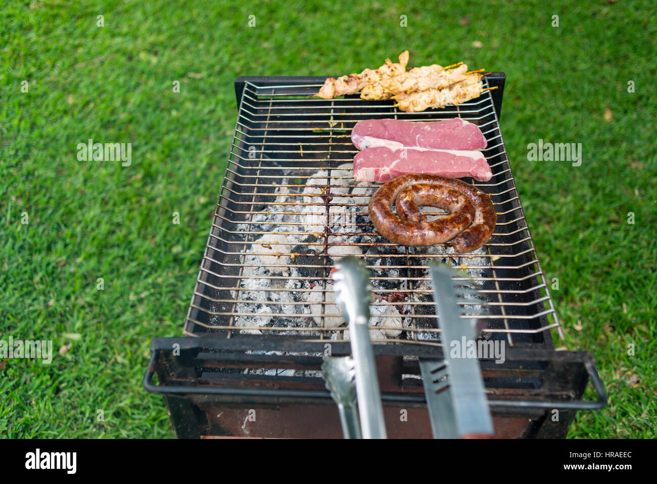 Meat on a braai or barbecue in Zimbabwe, Africa Stock Photo Alamy
