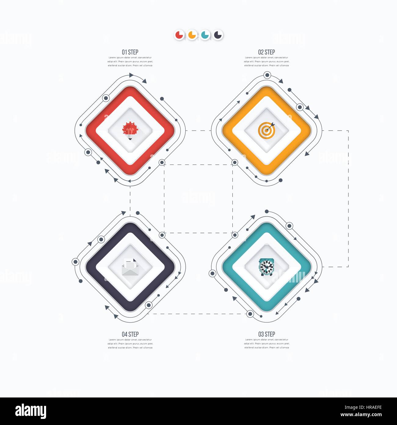 Infographics template four options with square Stock Vector Image & Art ...