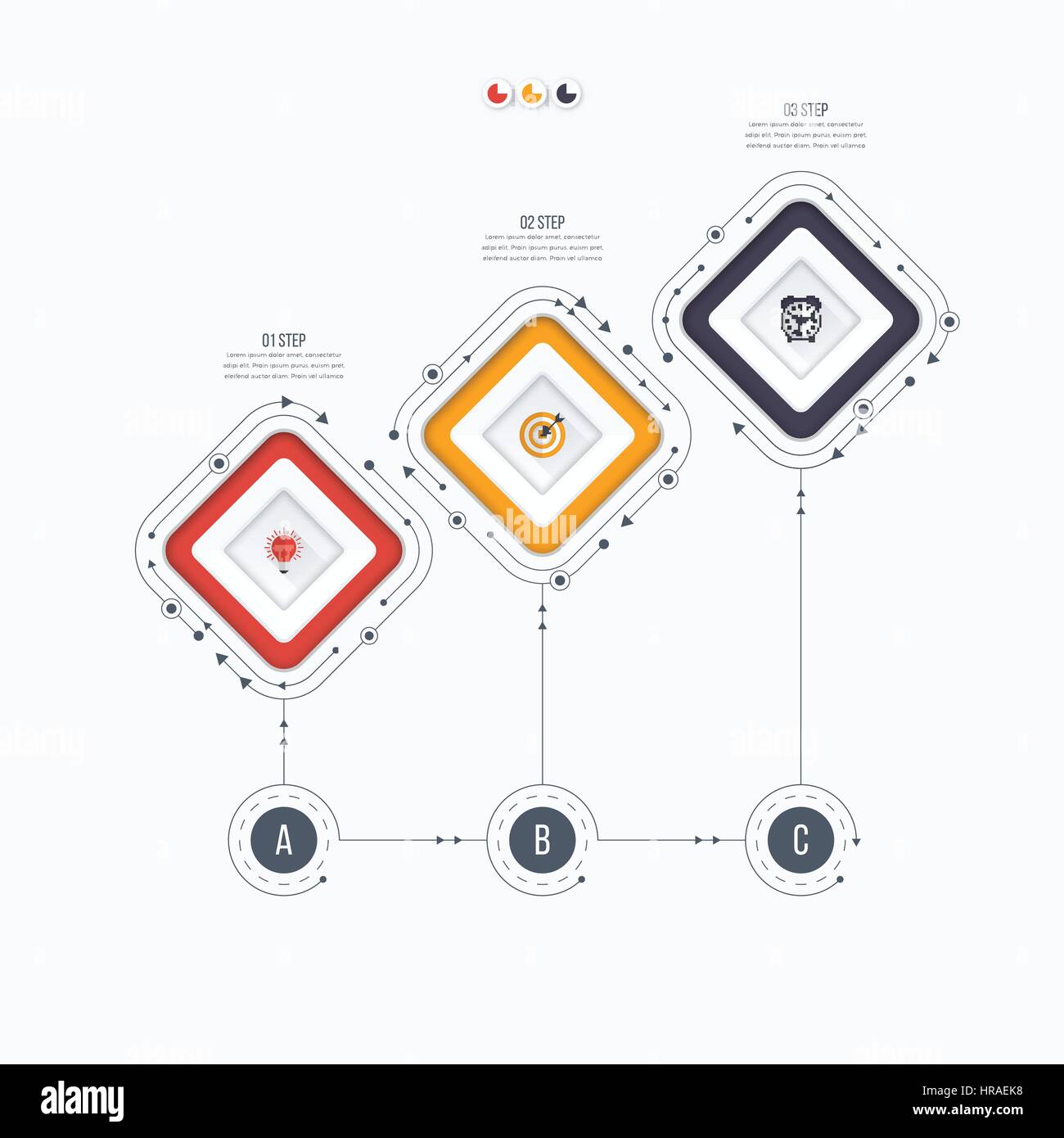 Infographics template 3 options with square Stock Vector Image & Art ...