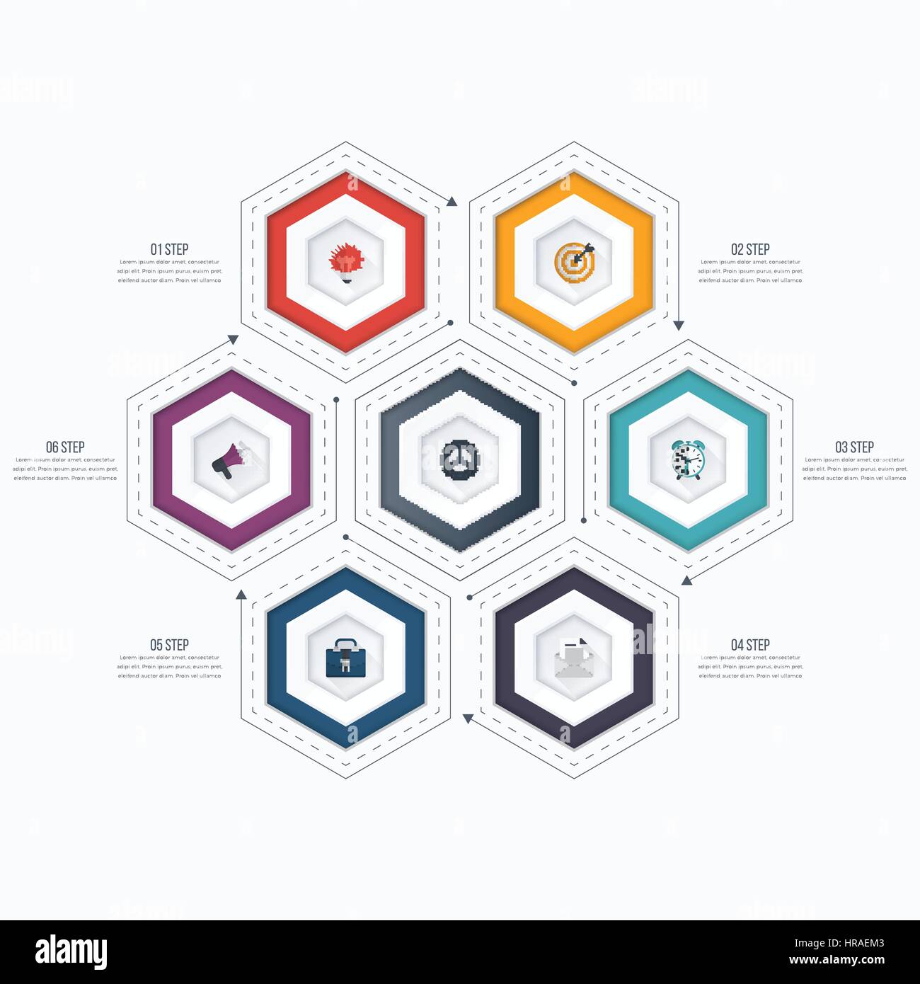 Infographics template 6 options with hexagon Stock Vector Image & Art ...