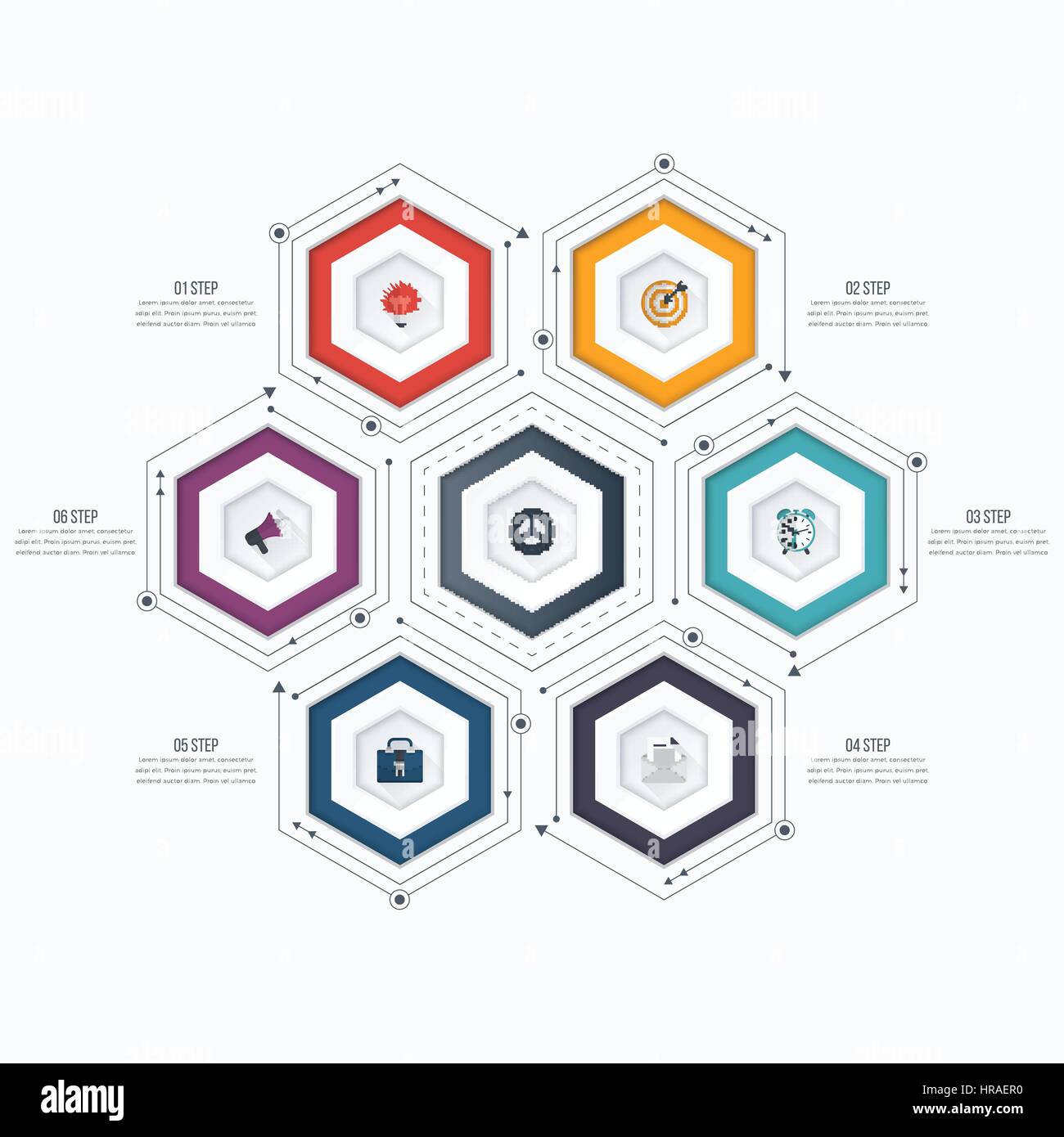 Infographics template 6 options with hexagon Stock Vector Image & Art ...