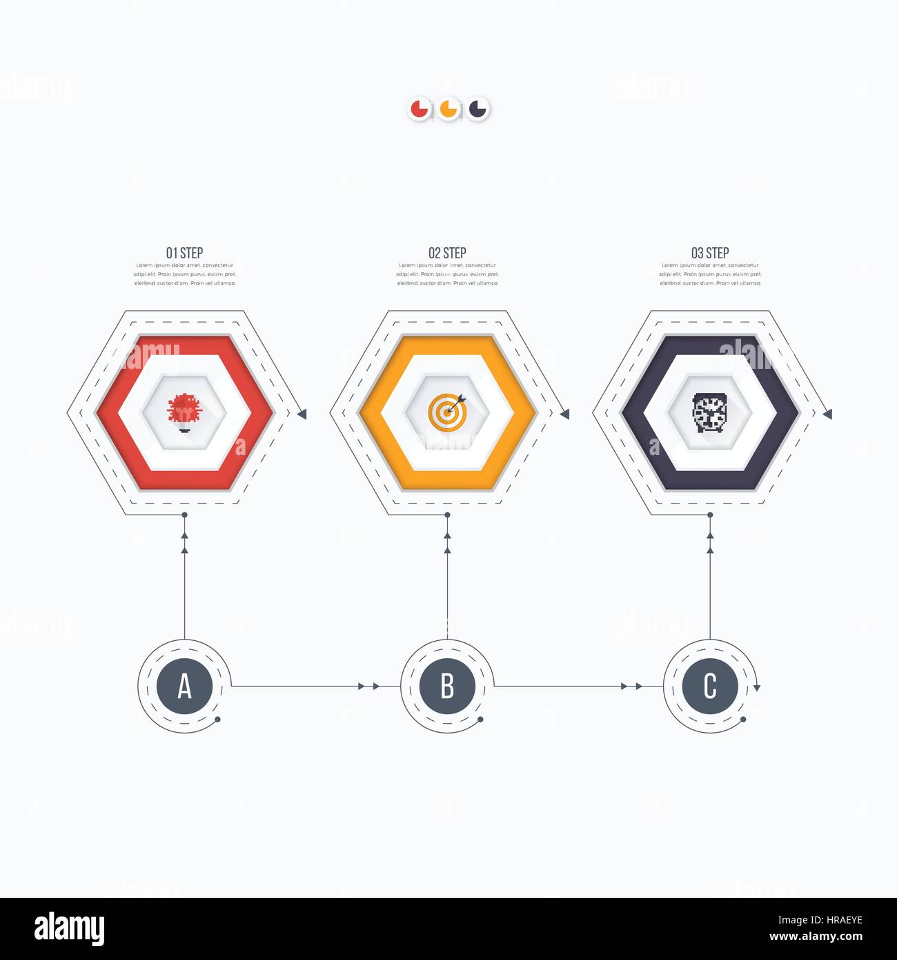 Infographics template 3 options with hexagon Stock Vector Image & Art ...