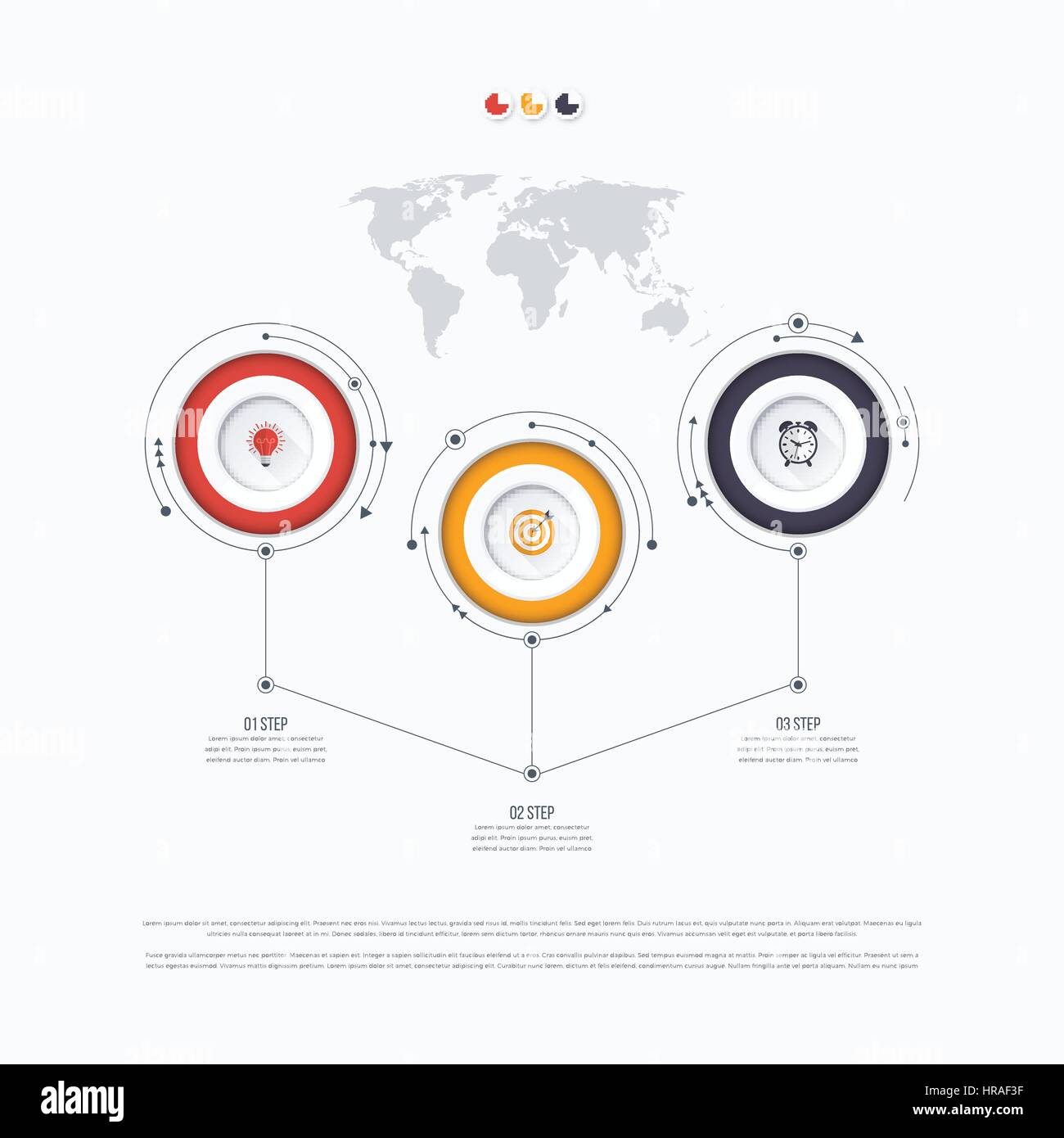Infographics template 3 options with circle Stock Vector Image & Art ...