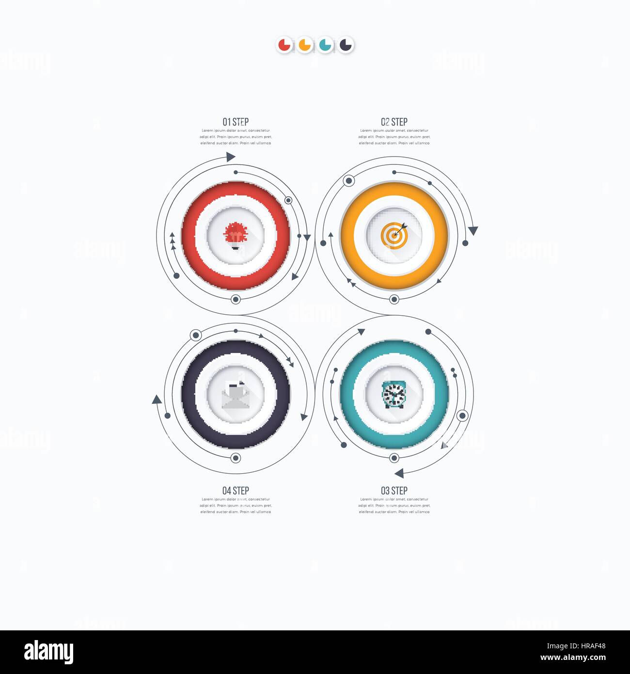 Infographics template four options with circle Stock Vector Image & Art ...