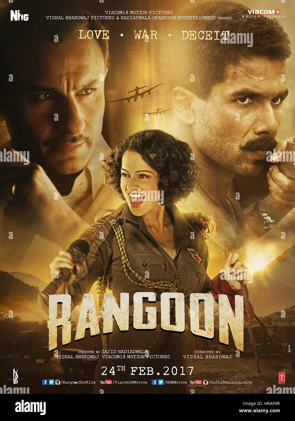 Rangoon Poster From Left Saif Ali Khan Kangana Ranaut Shahid