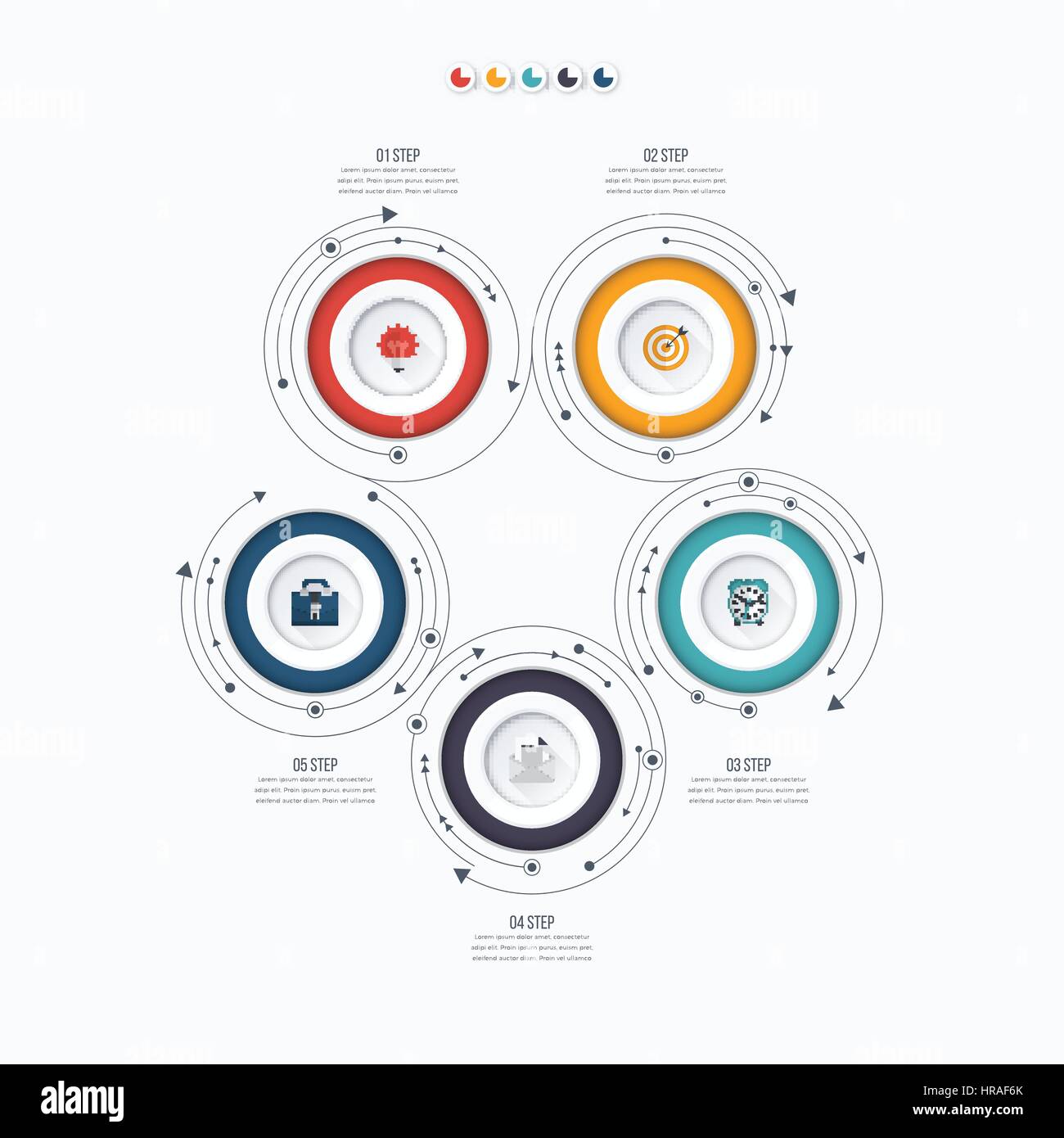 Infographics template 5 options with circle Stock Vector Image & Art ...