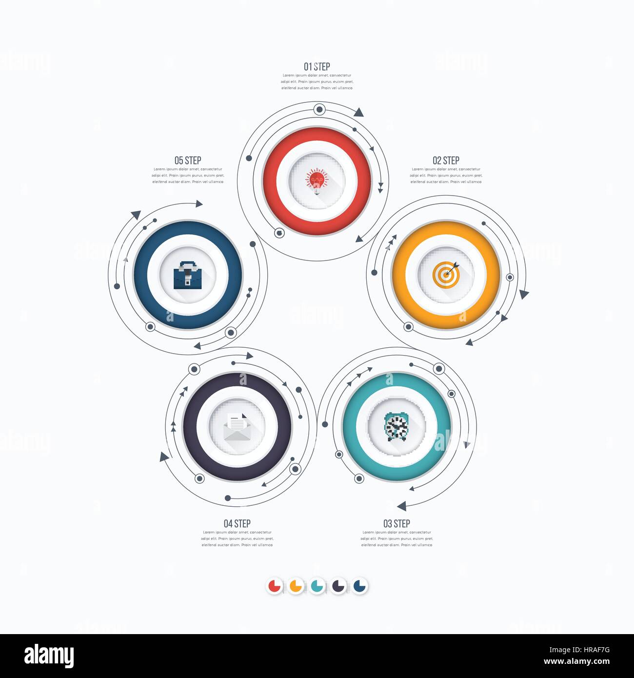 Infographics template 5 options with circle Stock Vector Image & Art ...