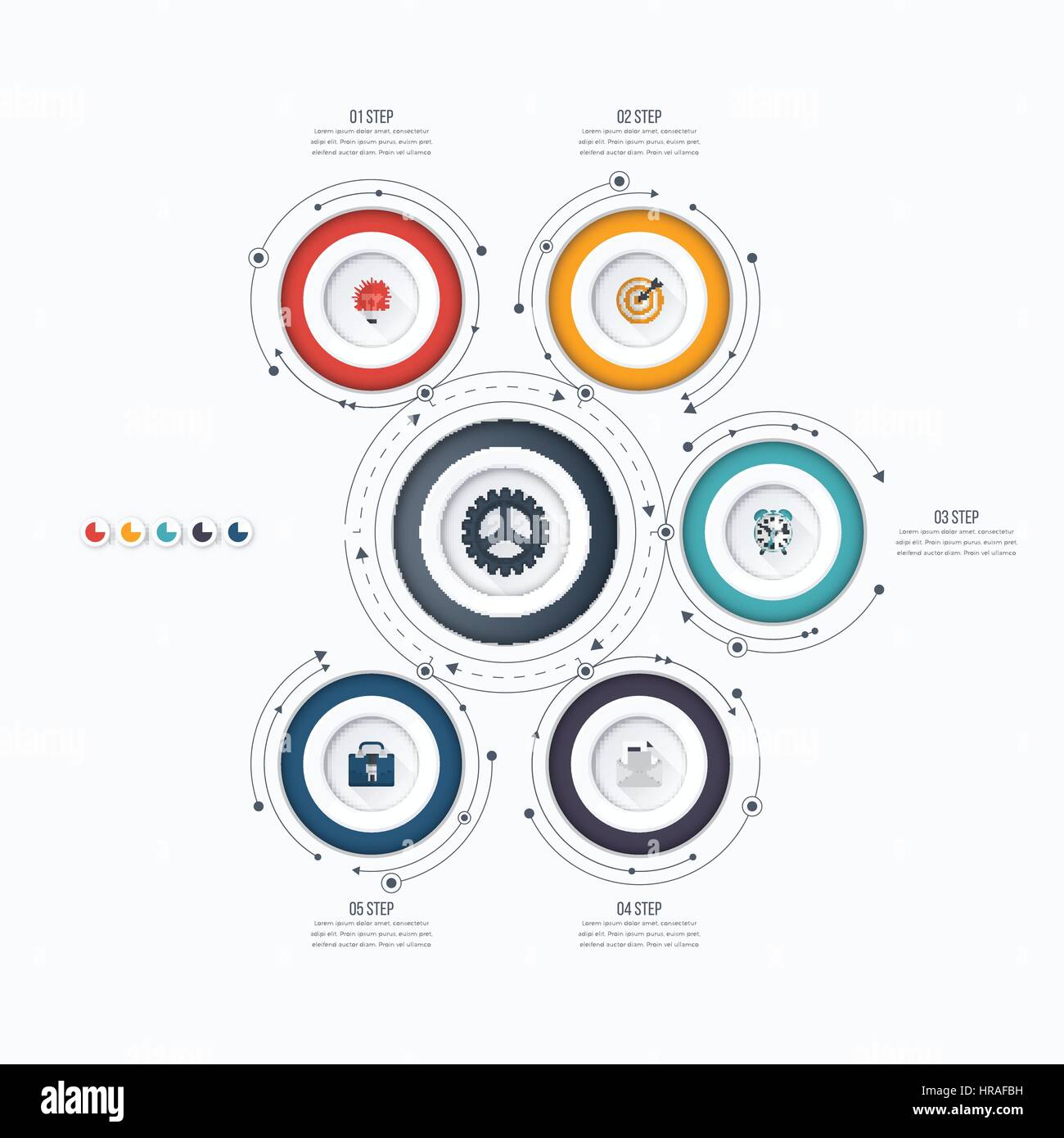 Infographics template 5 options with circle Stock Vector Image & Art ...