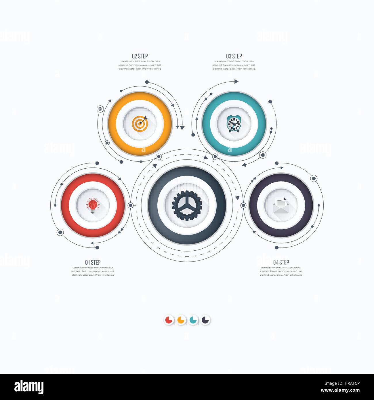 Infographics template four options with circle Stock Vector Image & Art ...