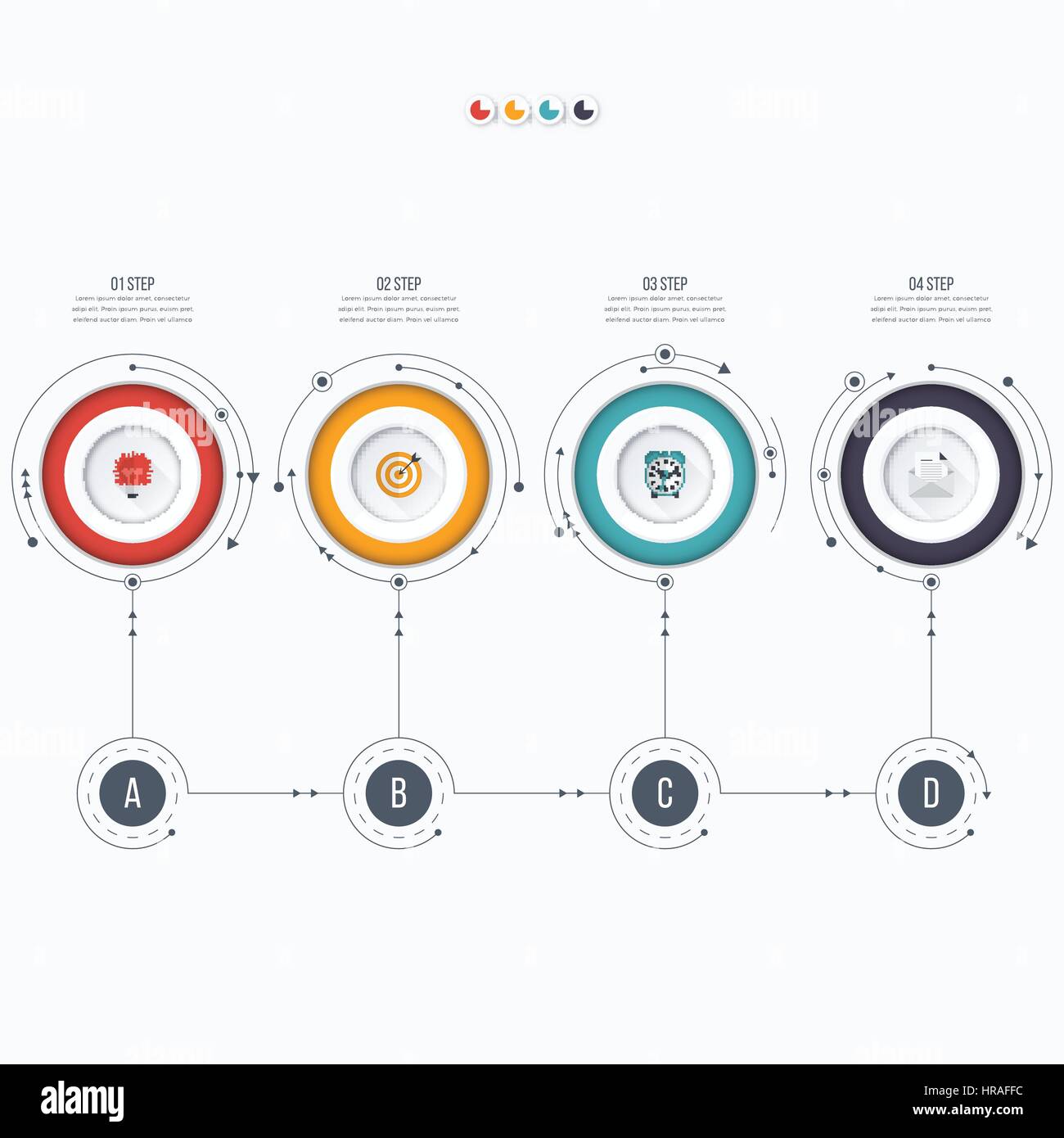Infographics template four options with circle Stock Vector Image & Art ...