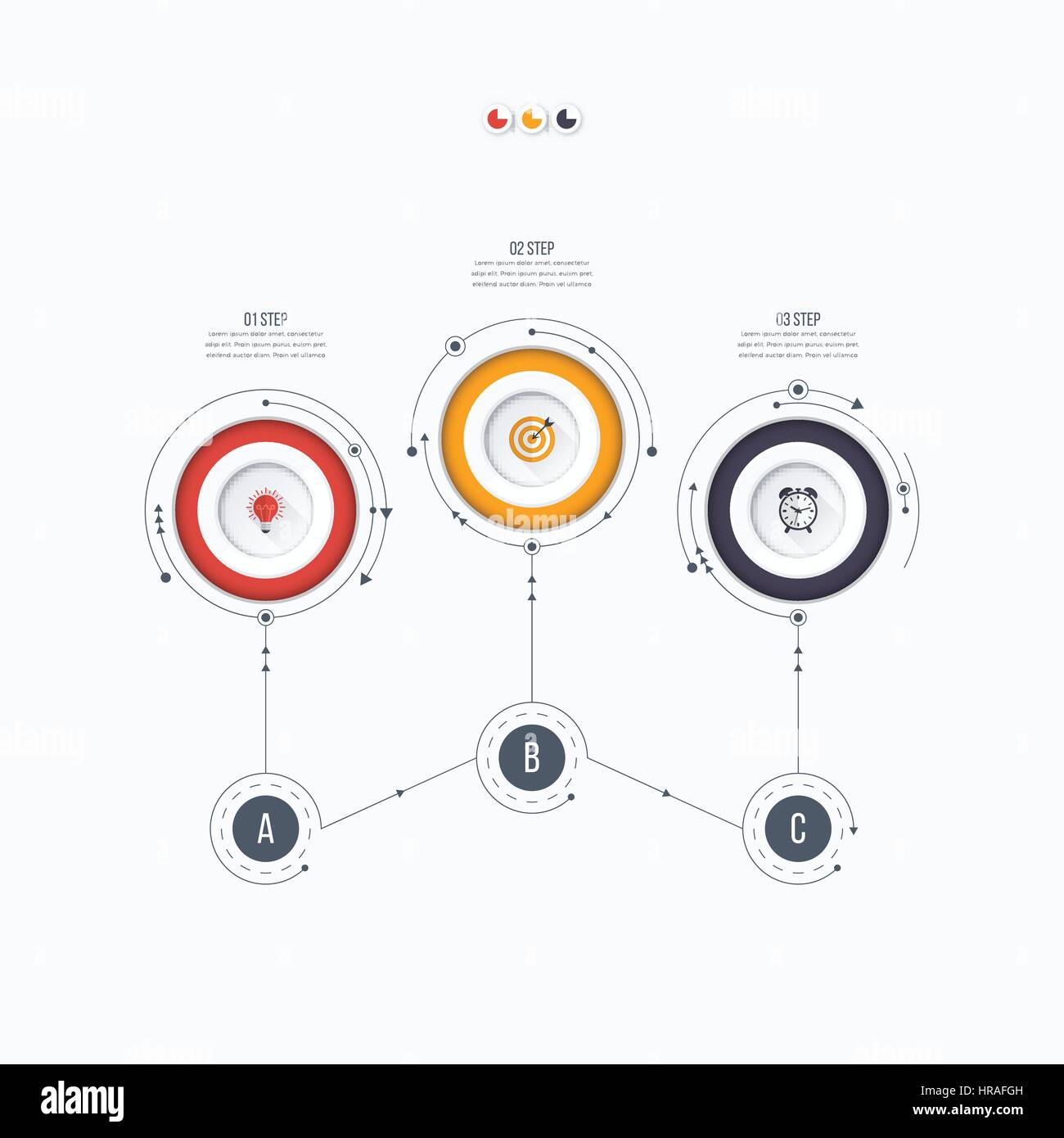 Infographics template 3 options with circle Stock Vector Image & Art ...
