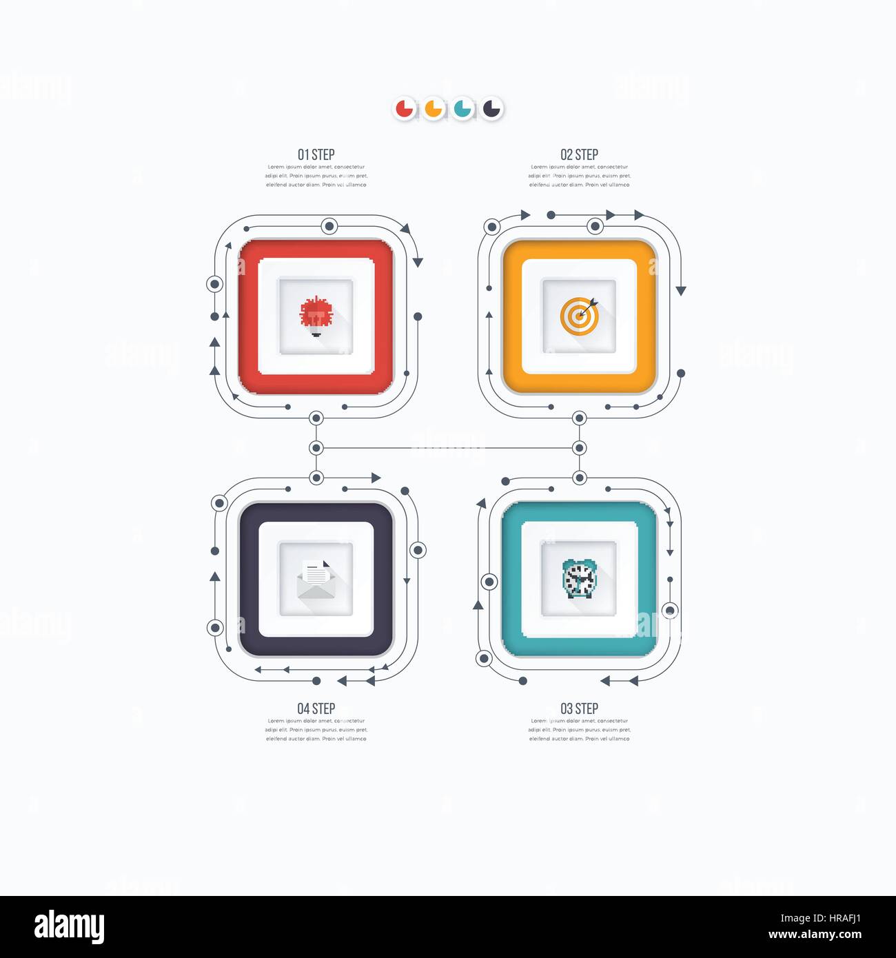 Infographics template four options with square Stock Vector Image & Art ...