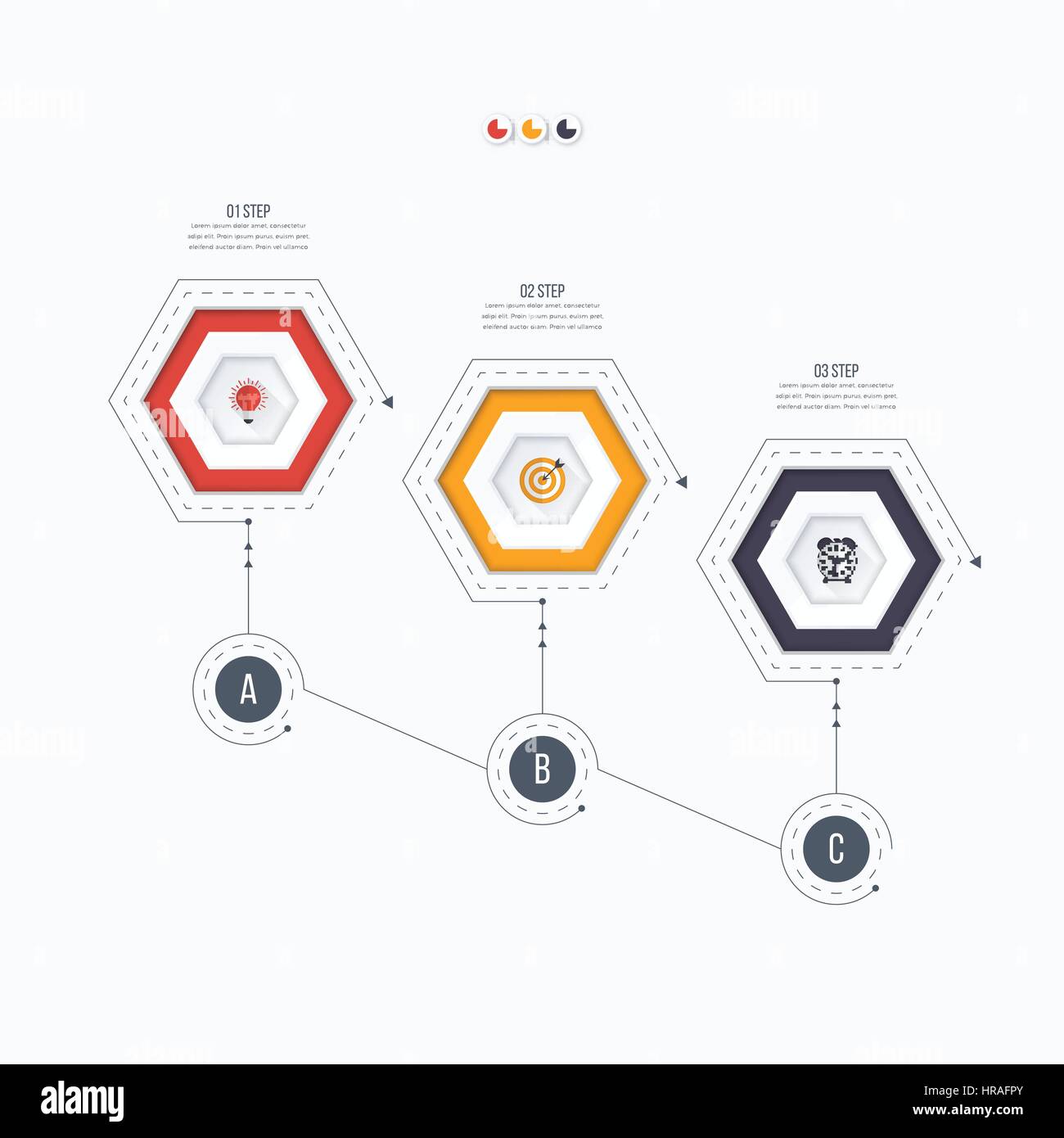 Infographics template 3 options with hexagon Stock Vector Image & Art ...