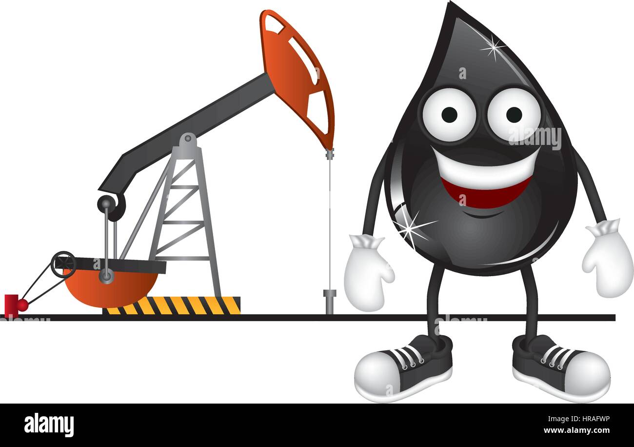 animated drop of petroleum and background oil extraction Stock Vector