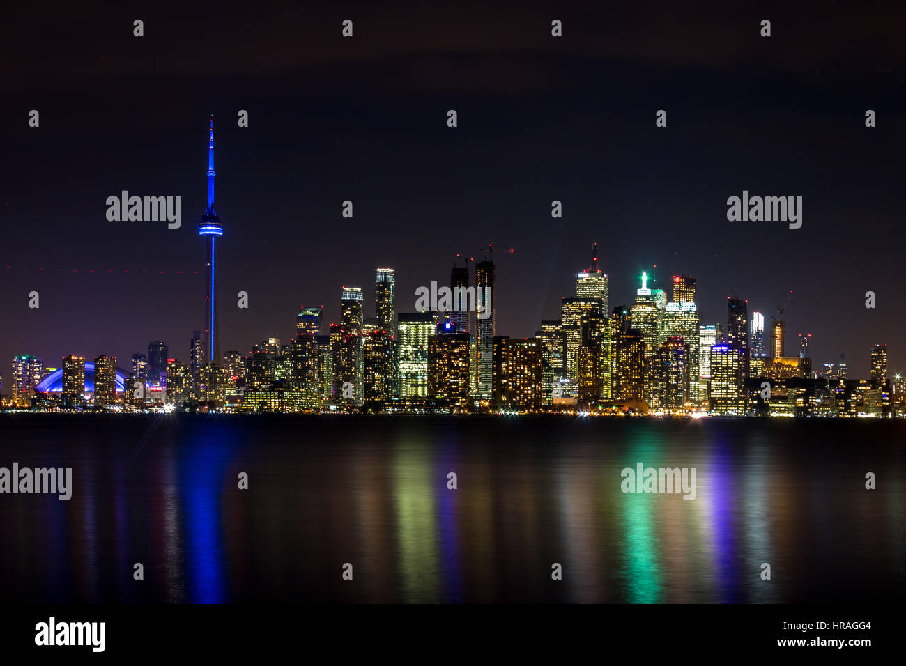 oronto Skyline at night - Toronto, Ontario, Canada Stock Photo