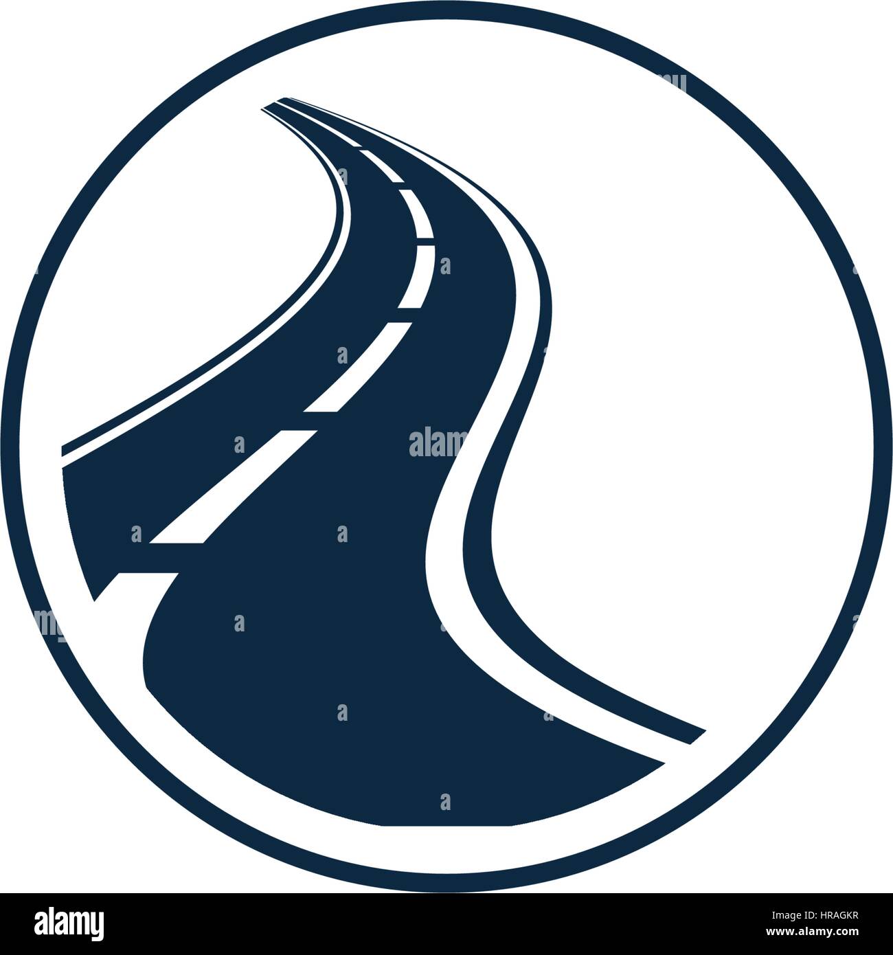 Isolated abstract highway element in circle logo, round shape logotype with  road on white background vector illustration Stock Vector Image & Art -  Alamy