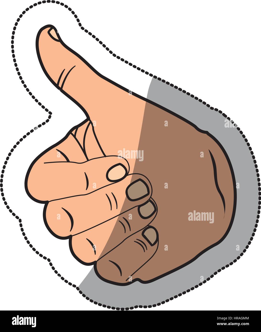 sticker color silhouette of hand with signal ok Stock Vector Image ...