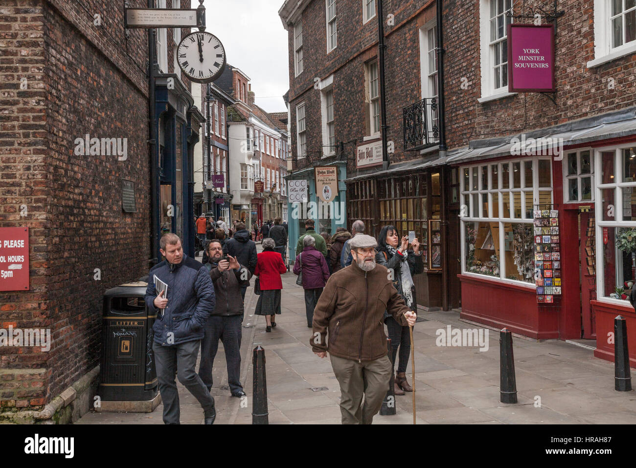The busy Minster Gates street next to Yorkminster in city of York,England,UK Stock Photo