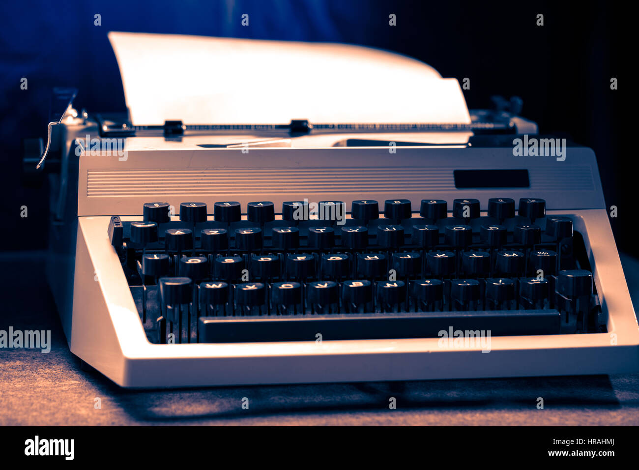 Oldfashioned typewriter with latin alphabet in toning Stock Photo Alamy