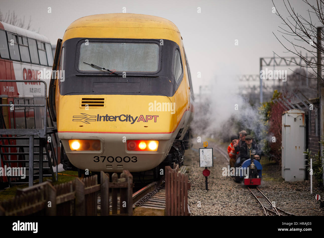 Preserved Intercity APT miniature steam train at Crewe Heritage Centre