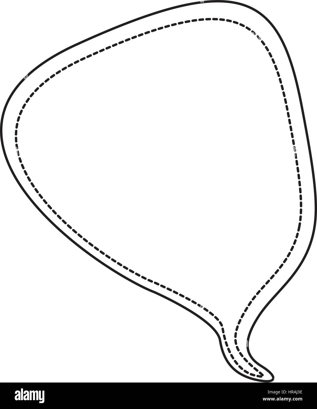 monochrome dotted line with callout for dialogue shaped rounded with ...