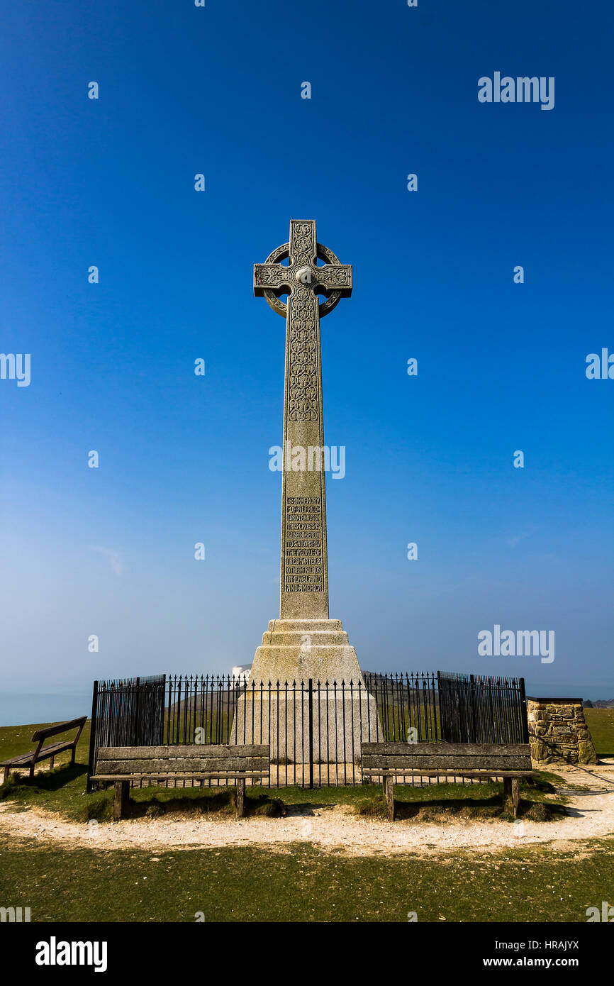 Tennyson monument, Isle of Wight Stock Photo