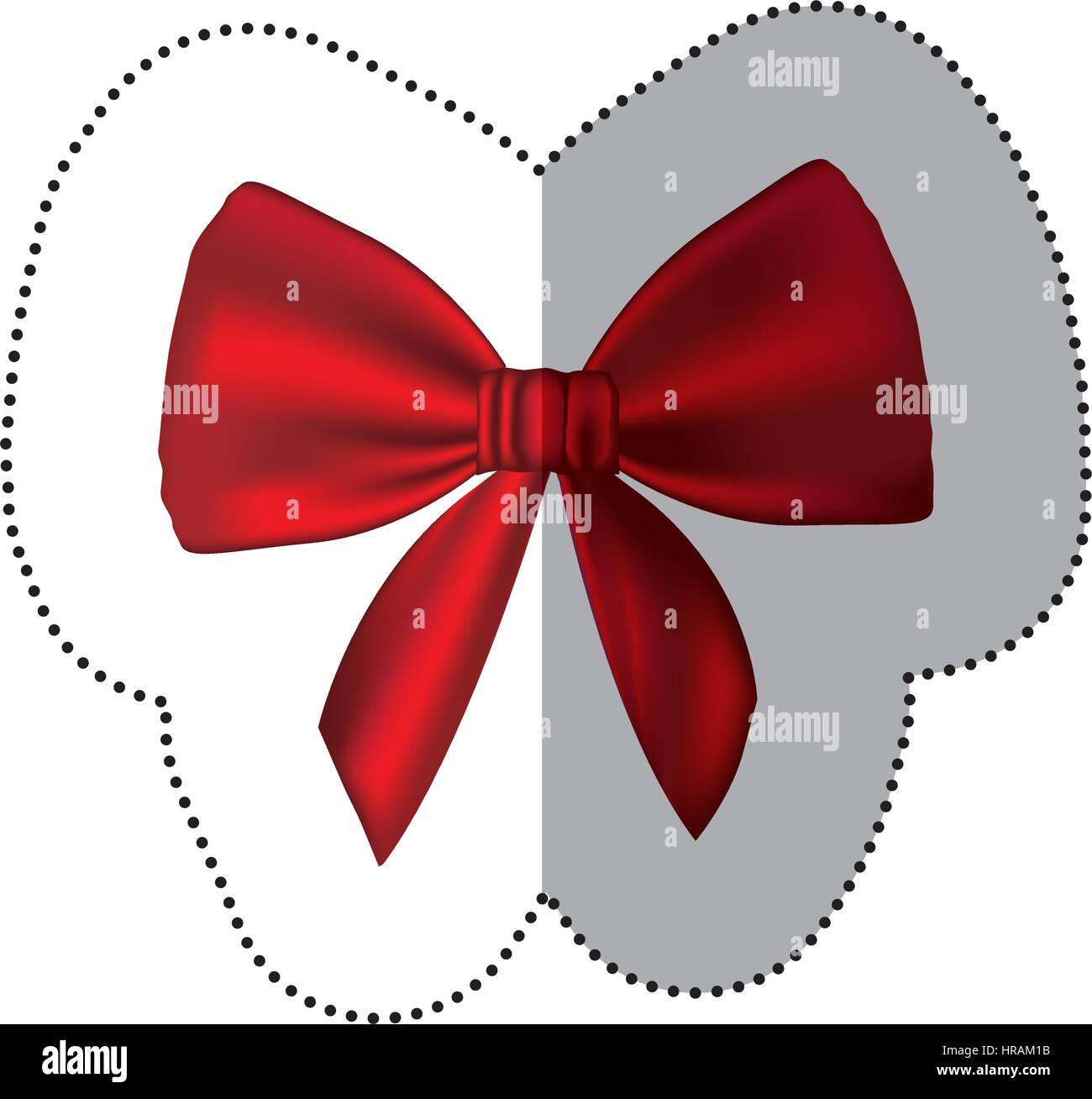 sticker realistic cute red ribbon with bow Stock Vector Image & Art - Alamy