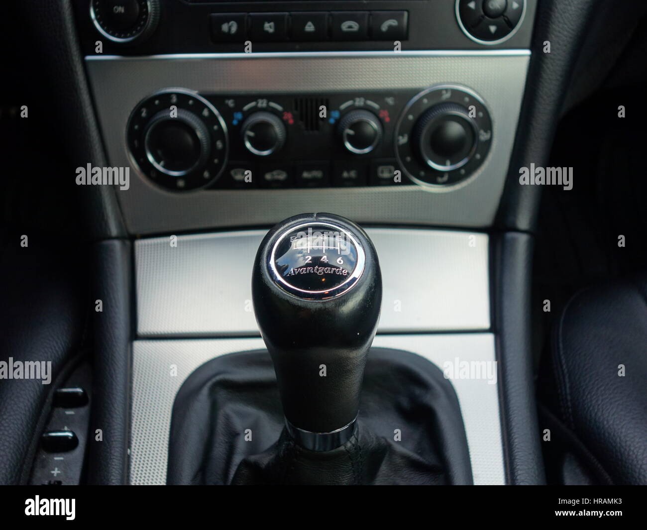View of central panel dashboard unit with audio controls and climatisation  commands, heated seats buttons, vents, luxury car interior design Mercedes  Stock Photo - Alamy