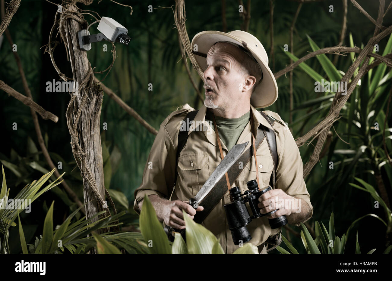 Explorer machete in jungle hi-res stock photography and images - Alamy