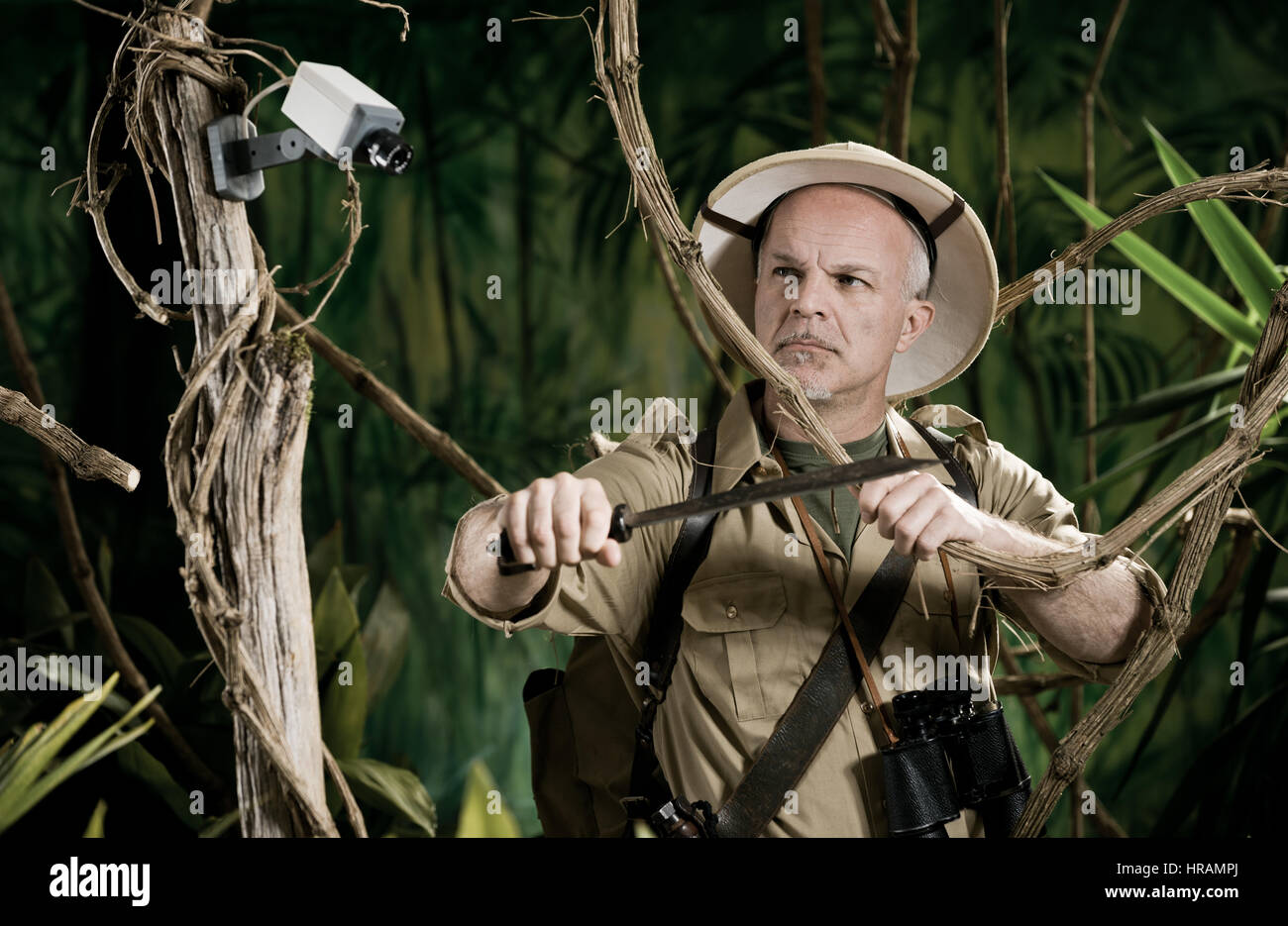 Explorer machete in jungle hi-res stock photography and images - Alamy