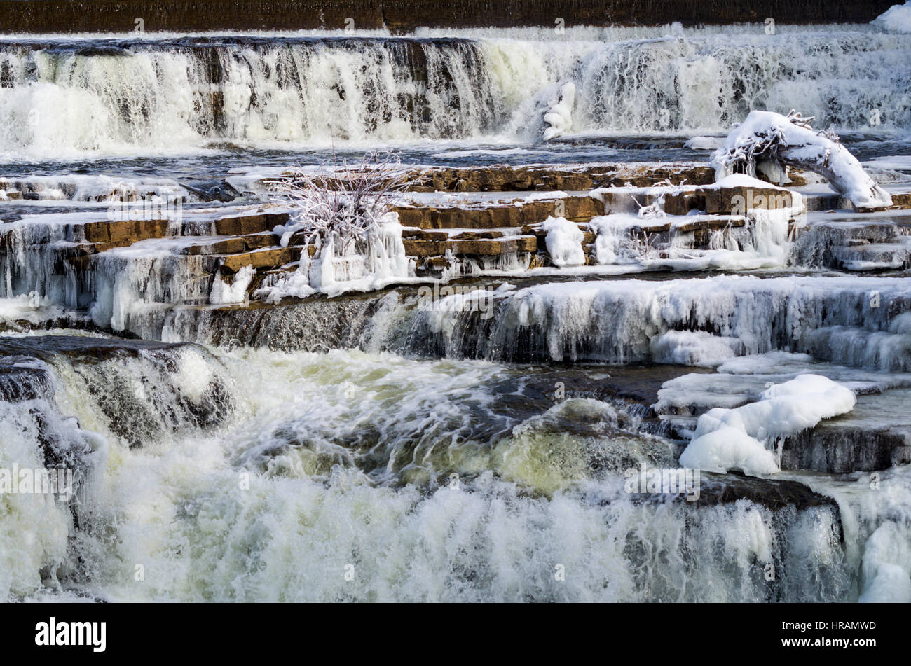 Water falls in winter Stock Photo - Alamy