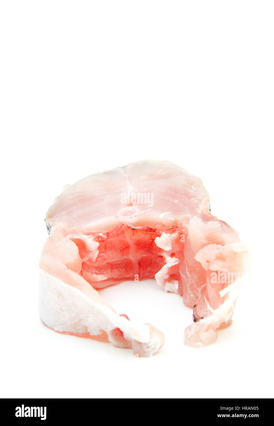 fresh hake slice isolated over white background Stock Photo - Alamy