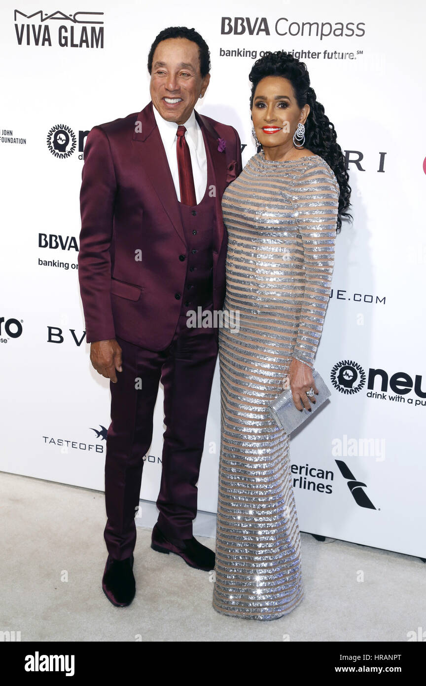 Smokey Robinson and his wife Frances Glandney attend the ...