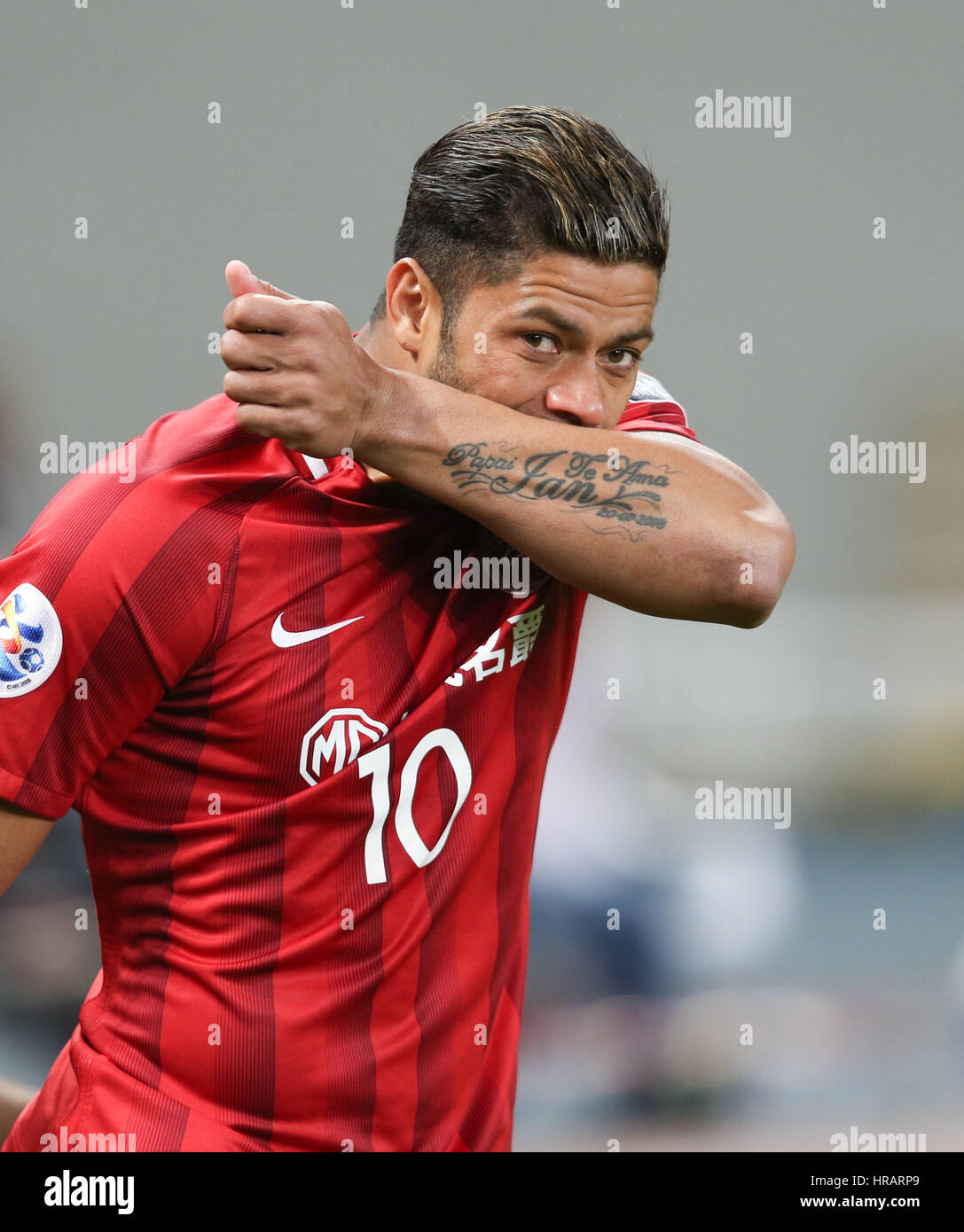 Shanghai China 28th Feb 2017 Hulk Of China S Shanghai Sipg Fc Celebrates Scoring During The