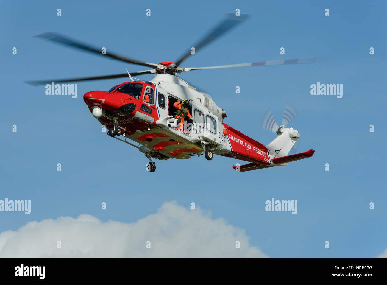 Red white search rescue helicopter hi-res stock photography and images ...
