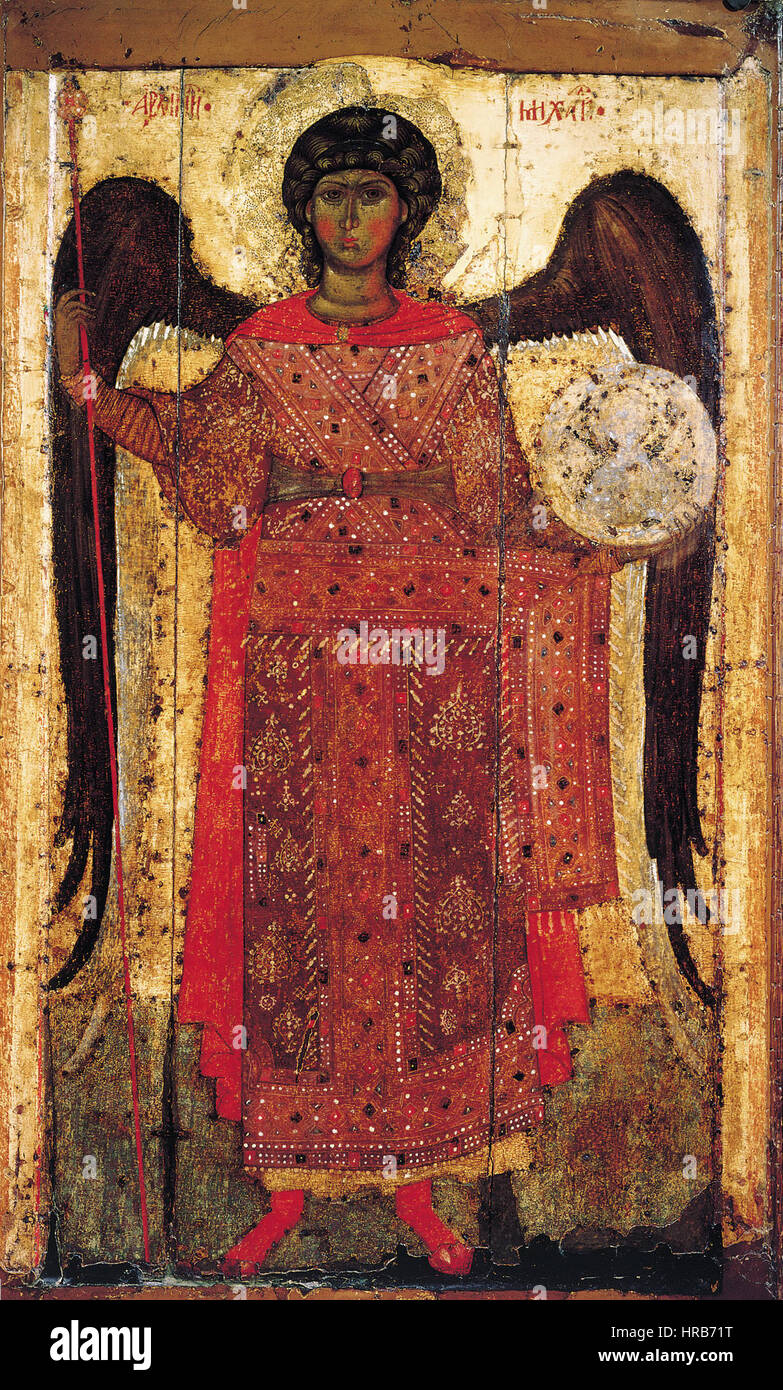 Saint Michael (Yaroslavl, 13th c., GTG) Stock Photo