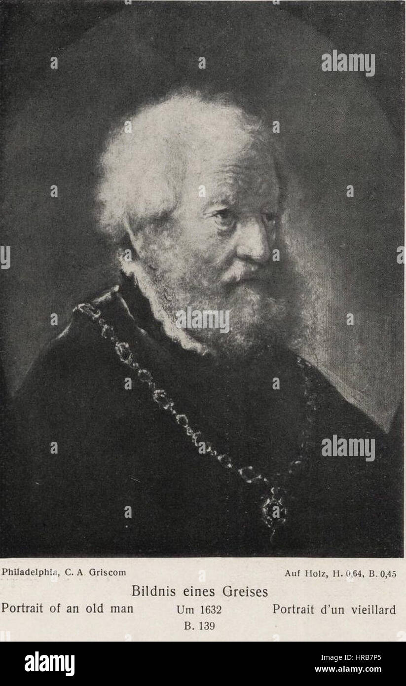 Rembrandt - Old Man with a Gold Chain Stock Photo - Alamy