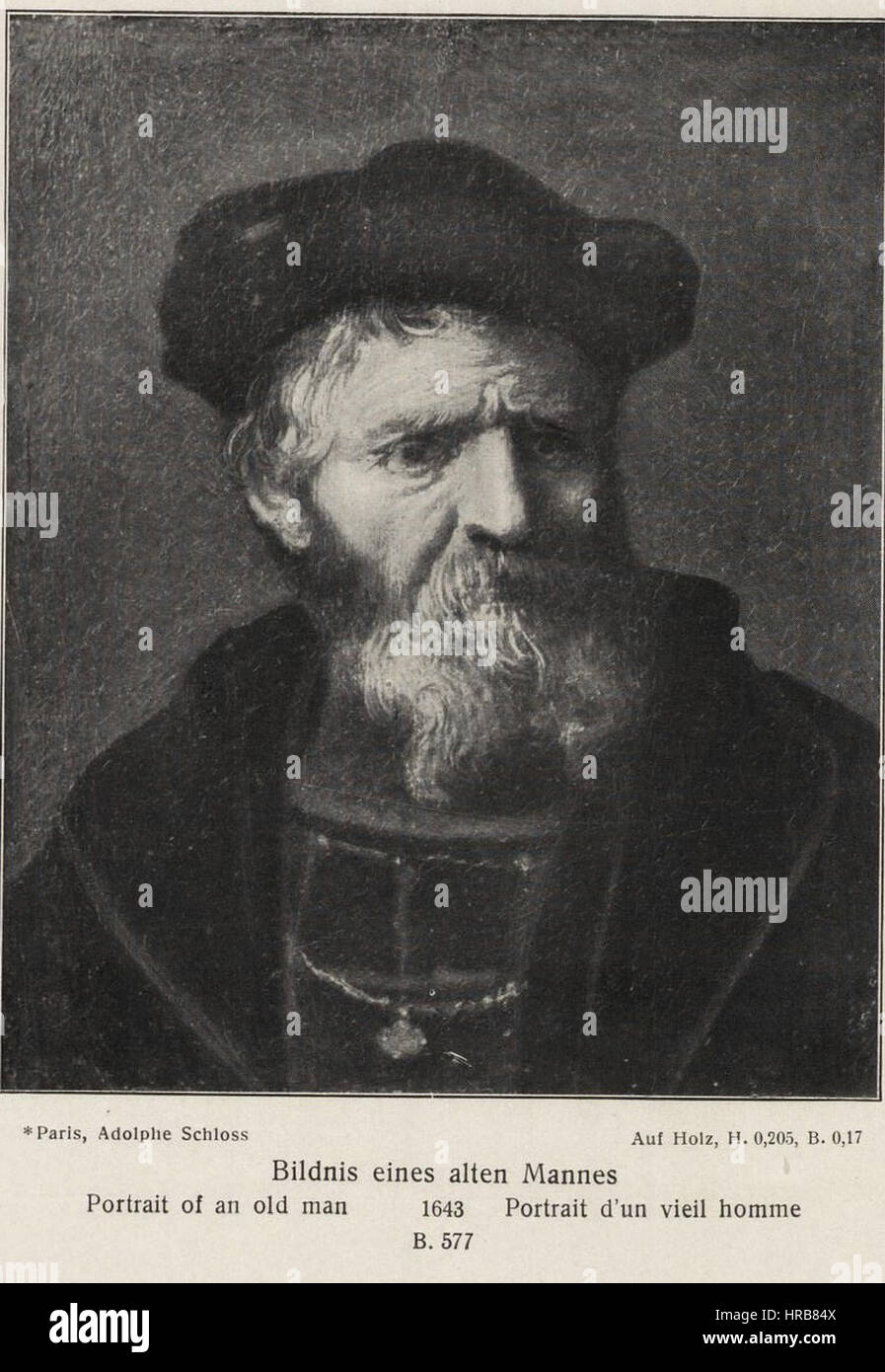 Rembrandt - An Old Man in Full Face Stock Photo - Alamy
