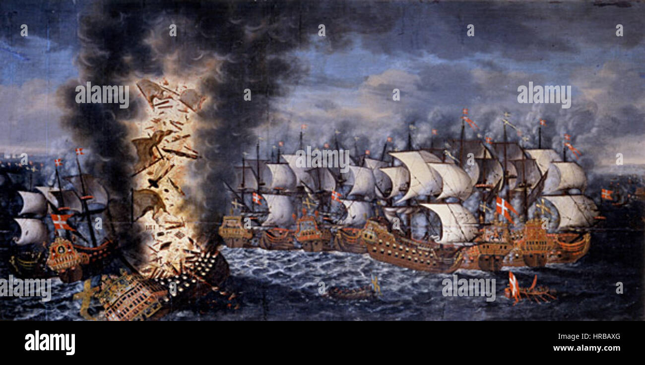 Slaget ved oland maleri av claus moinichen 1686 Stock Photo