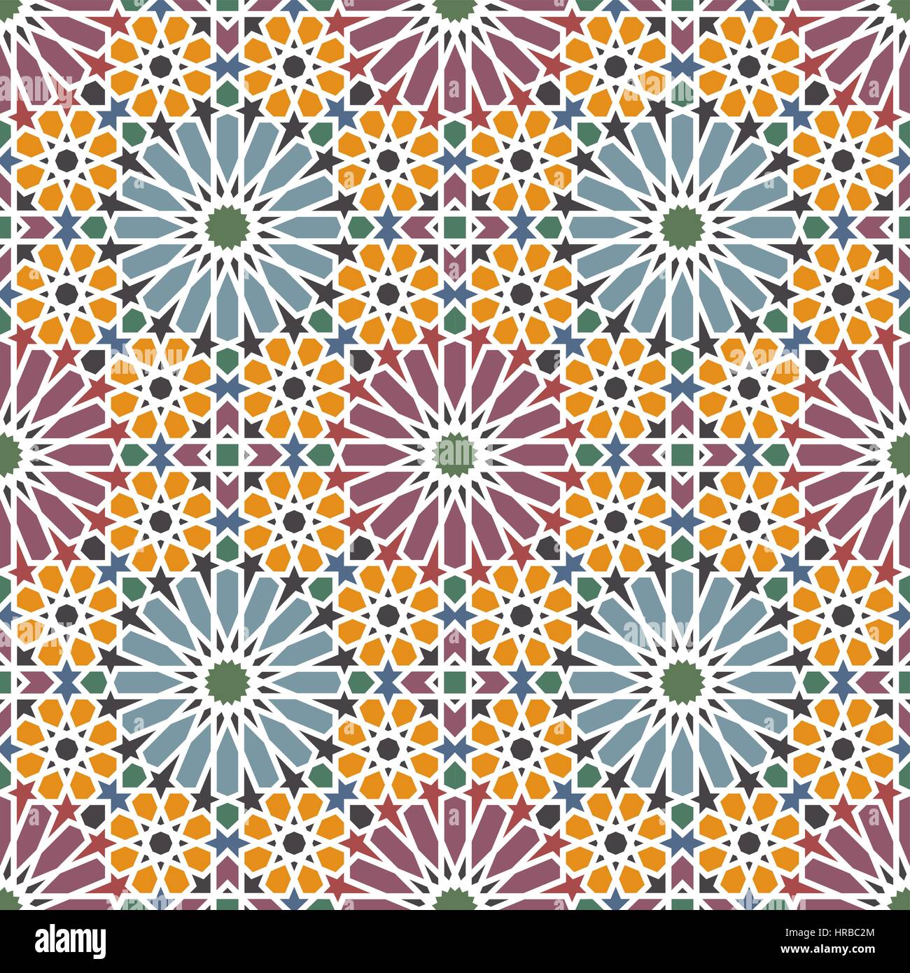 Arabesque. Traditional Arabian mosaic tile. Seamless pattern. Vector