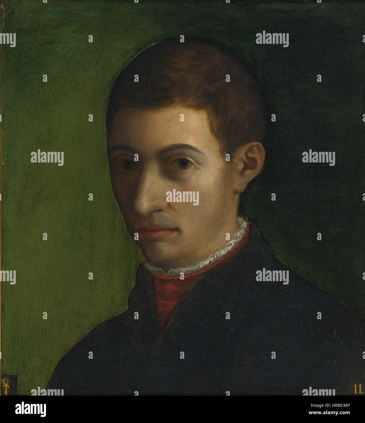 ROMAN SCHOOL, CIRCA 1540 PORTRAIT OF A YOUNG MAN Stock Photo