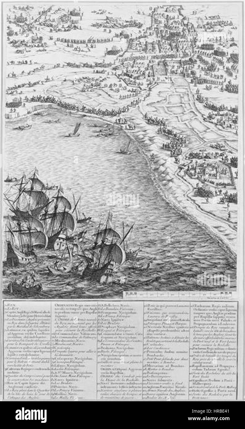 Siege de la Rochelle par louis XIII et Richelieu du 10 aout 1627 au 28 octobre 1628 planche 3 Jacques Callot 1592 1635 Stock Photo