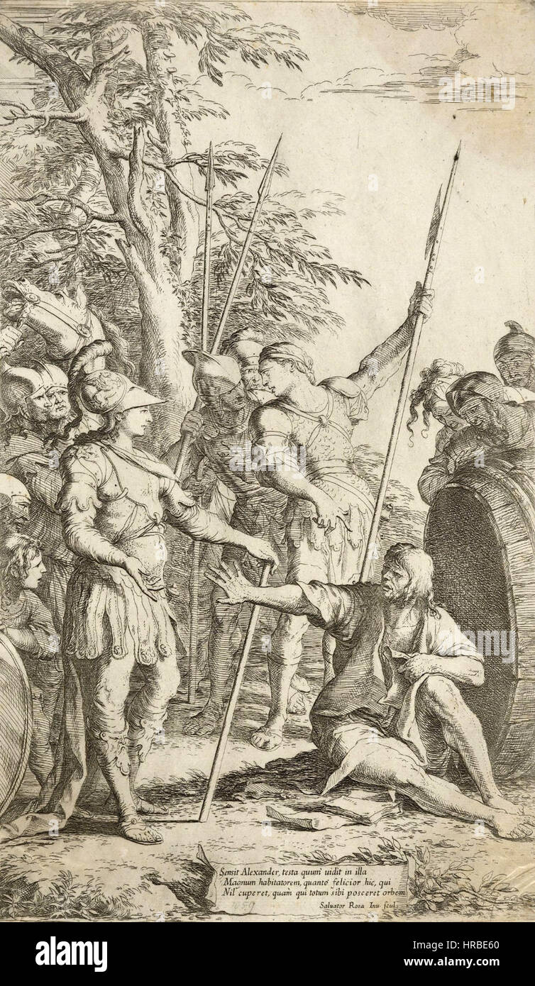 Salvator Rosa - Diogenes and Alexander Stock Photo
