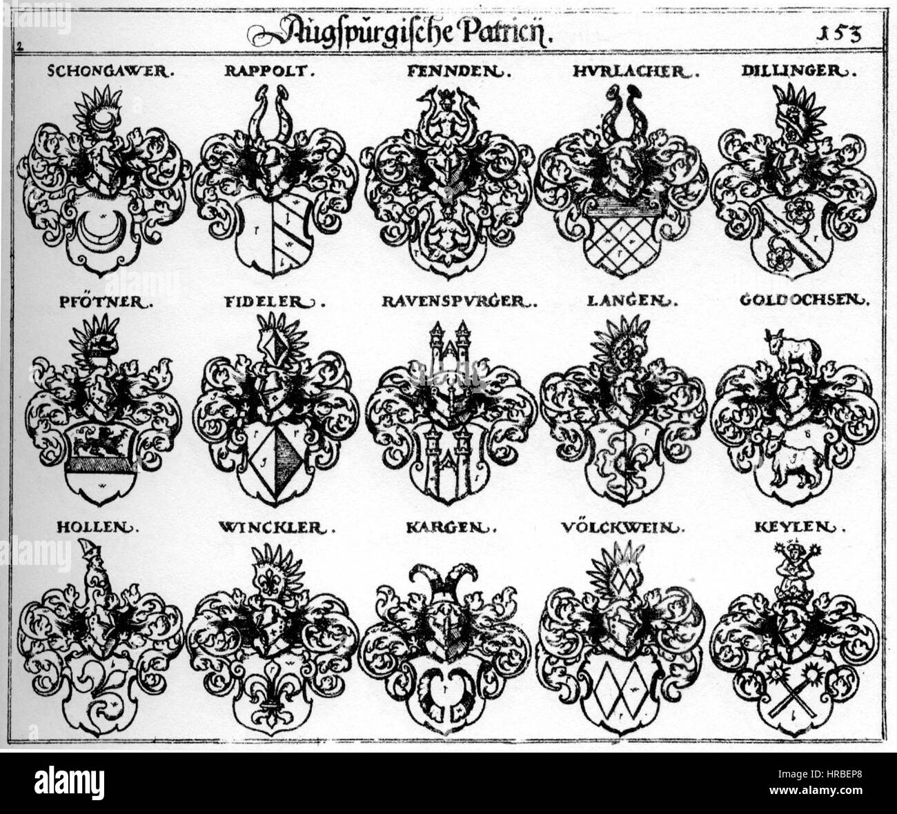 Siebmacher153 - 1703 - Patrizier Augsburg Stock Photo