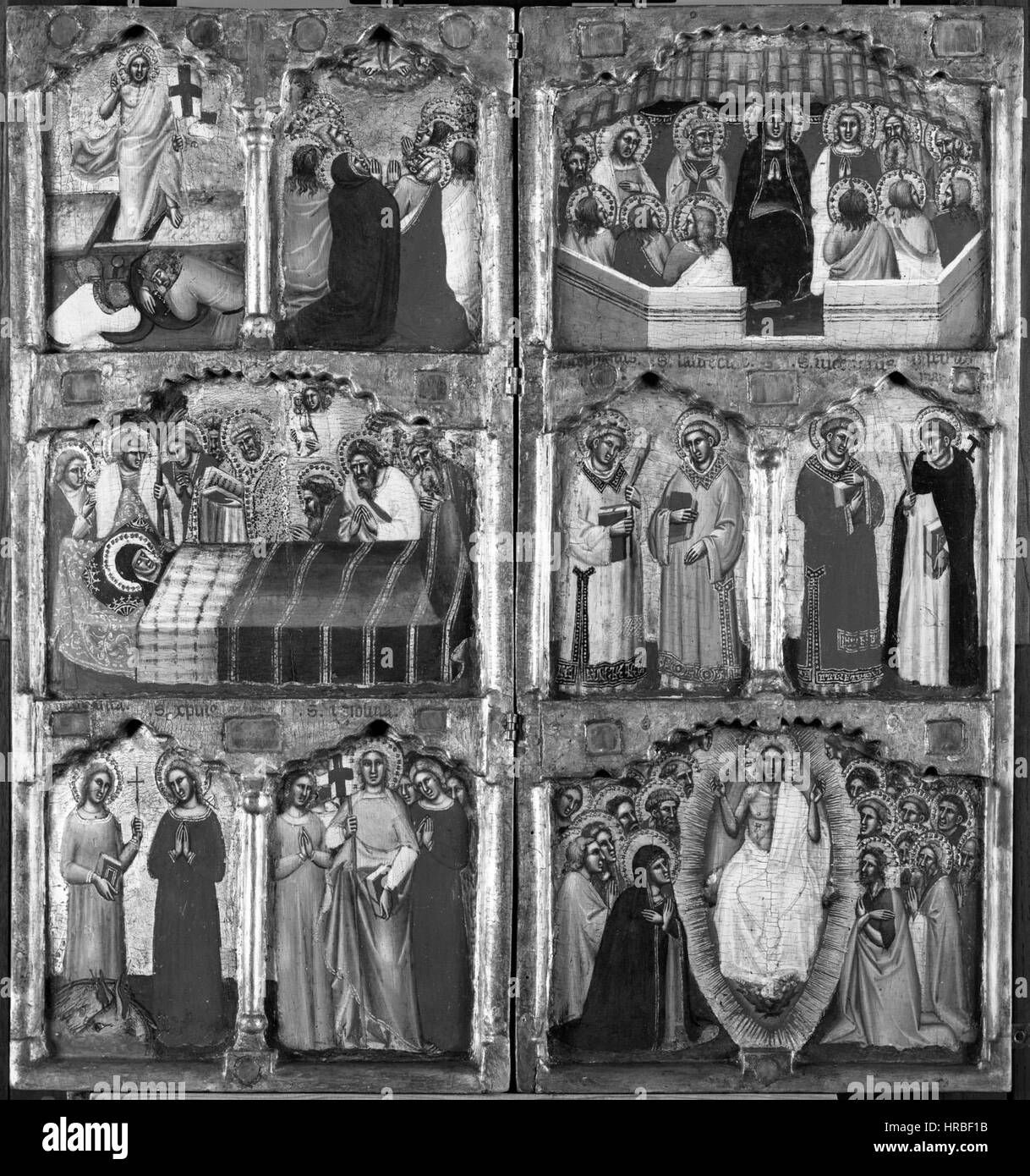 Simone dei Crocifissi - New Testament and Apocryphal Scenes with Saints - Walters 37723 Stock Photo
